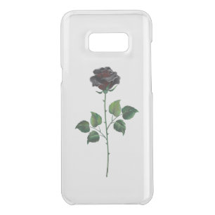 Black rose flower uncommon samsung galaxy s8+ case