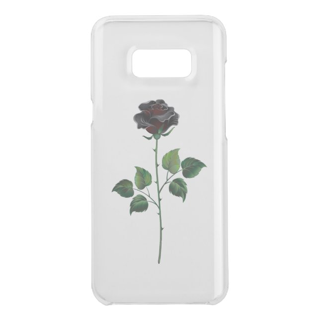Black rose flower uncommon samsung galaxy case (Back)