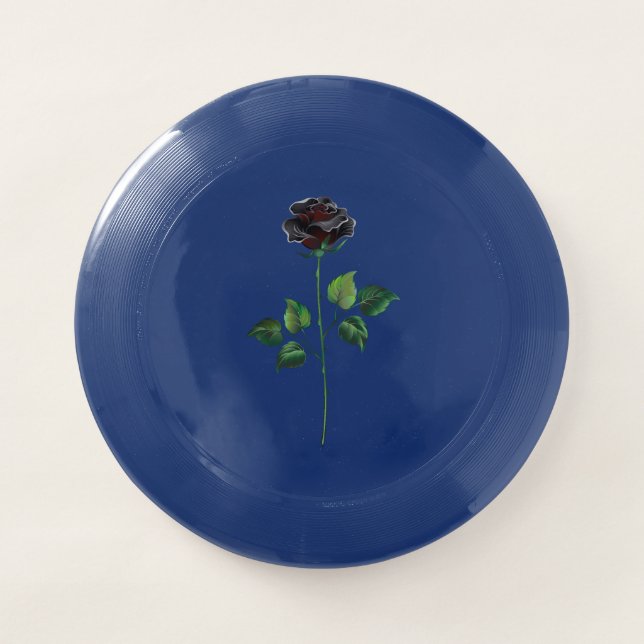 Black rose flower Wham-O frisbee (Front)