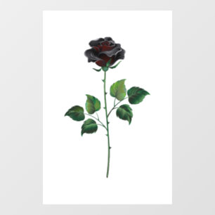 Black rose flower window cling