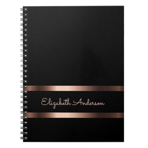 Black rose gold business notebook