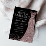 Black Rose Gold Dress Womans 60th Birthday Party Invitation<br><div class="desc">Black Rose Gold Dress Womans 60th Birthday Party Invitation 60 and fabulous
Variations to the invitation and matching items in our store</div>