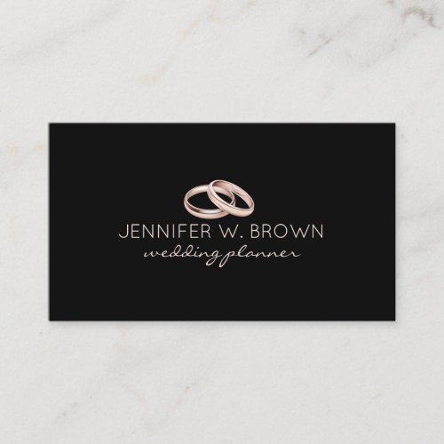 Black Rose Gold Engagement Wedding Ring Jewelry Business Card