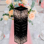Black rose gold glitter elegant birthday wine box<br><div class="desc">A classic black background. Decorated with rose gold faux glitter.  Personalize and add a name,  age and the date.</div>