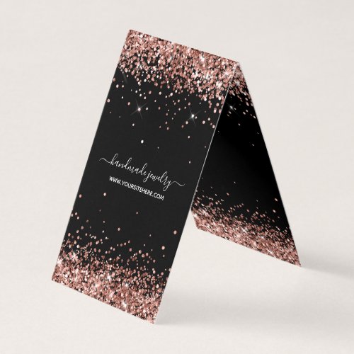 Black Rose Gold Glitter Necklace Display Cards