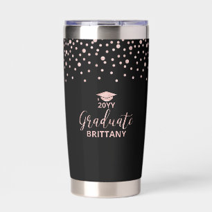 Black & Rose gold Graduate Name Graduation Gift Insulated Tumbler