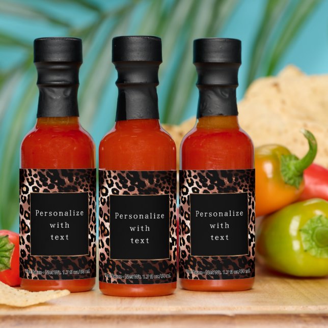 Black Rose Gold Leopard Print Hot Sauces (Multi)