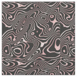 Black Rose Gold liquid swirl Abstract Design Fabric