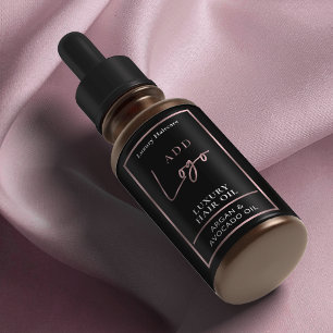 Black & Rose Gold Logo 2 OZ Cosmetic Bottle Wrap Label