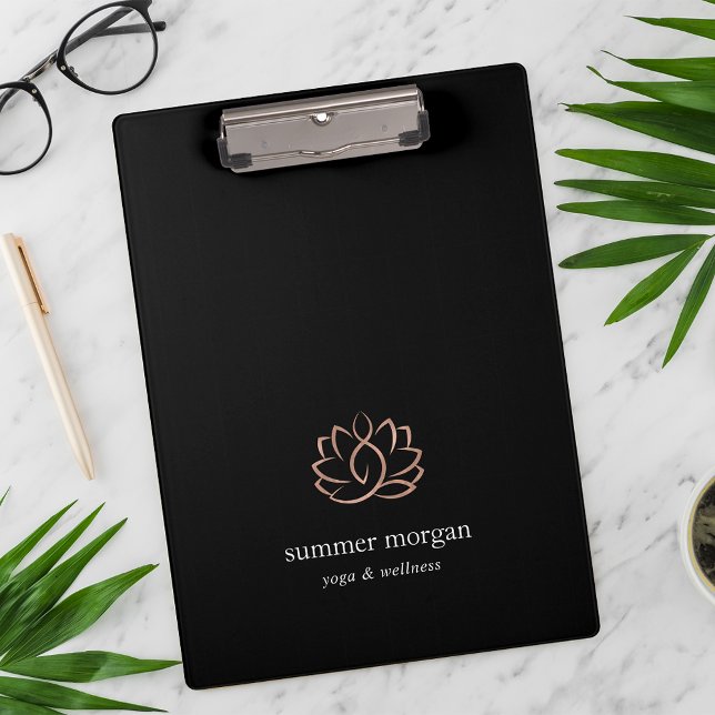 Black & Rose Gold Lotus Logo Clipboard (Creator Uploaded)