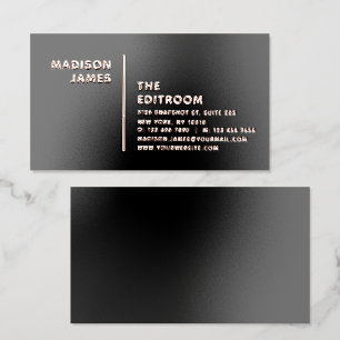 Black Rose Gold Minimal Professional Foil Business Cards