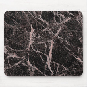 Black & Rose Gold Pink Glitter Marble Glam Trendy Mouse Pad