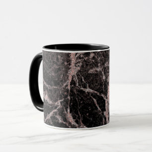 Black & Rose Gold Pink Glitter Marble Glam Trendy Mug
