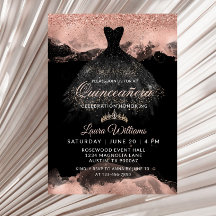 Black & Rose Gold Princess Dress Quinceañera