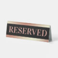 Black Rose Gold Reserved Table Sign | Zazzle