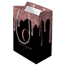 pink and gold gift bags