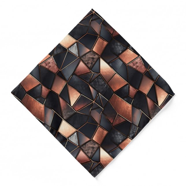 Black Rose Gold Tiles Bandana (Front)