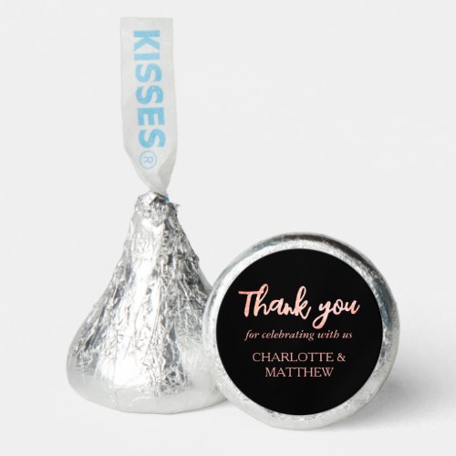 Black  Rose Gold Wedding Hersheys Kisses