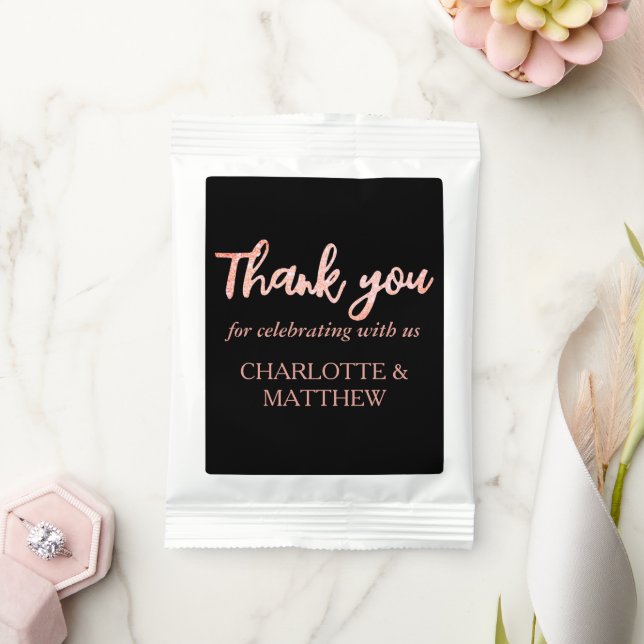 Black & Rose Gold Wedding  Margarita Drink Mix (Wedding)