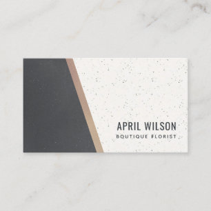 Black Rose Gold White Ceramic Geometric Stripes Business Card