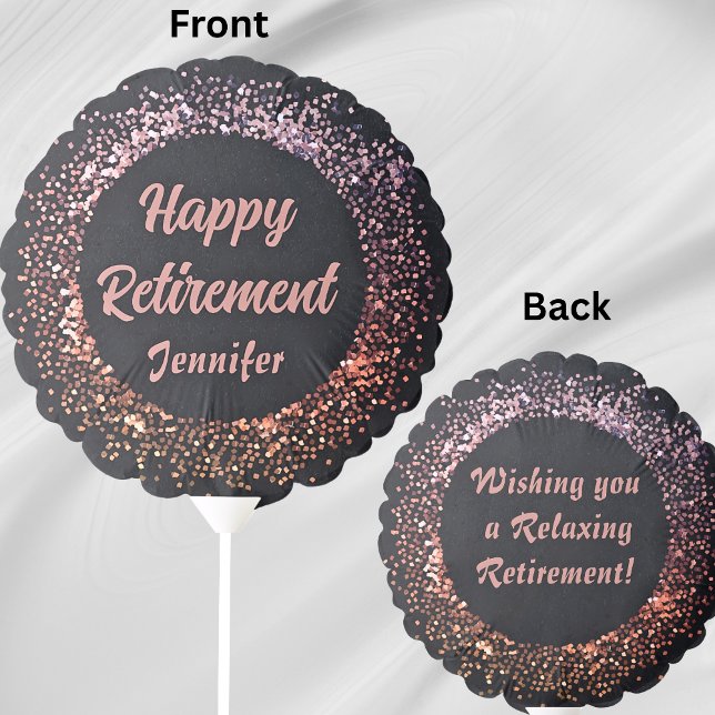 Black Rose Gold Wishing you a Relaxing Retirement  Balloon (Creator Uploaded)