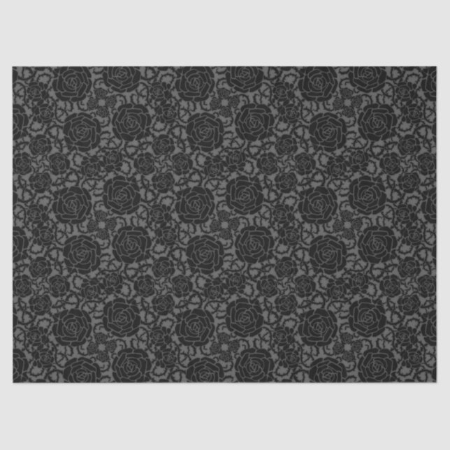 Black Rose Goth Lace Background  Decoupage Tissue Paper (Front)