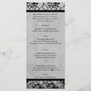Black Rose Gothic Frame Wedding Menu