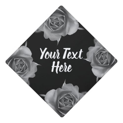 Black Rose Graduation Cap Topper