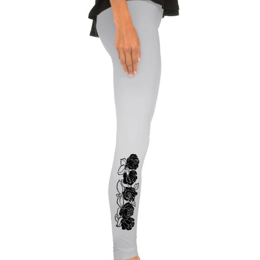 Black Rose Leggings (Right Leg)