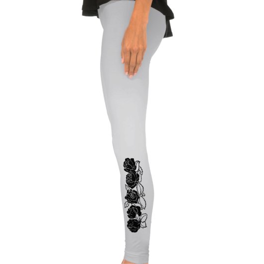 Black Rose Leggings (Left Leg)