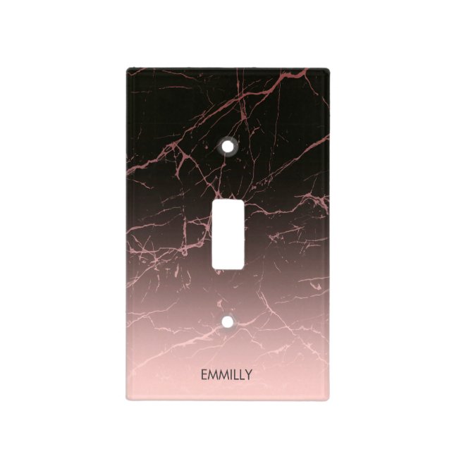 Black Rose Marble Light Switch Cover (Front)