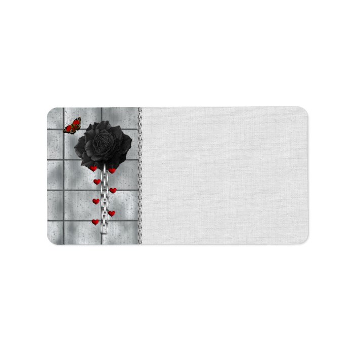 Black Rose Of Love Personalized Address Label