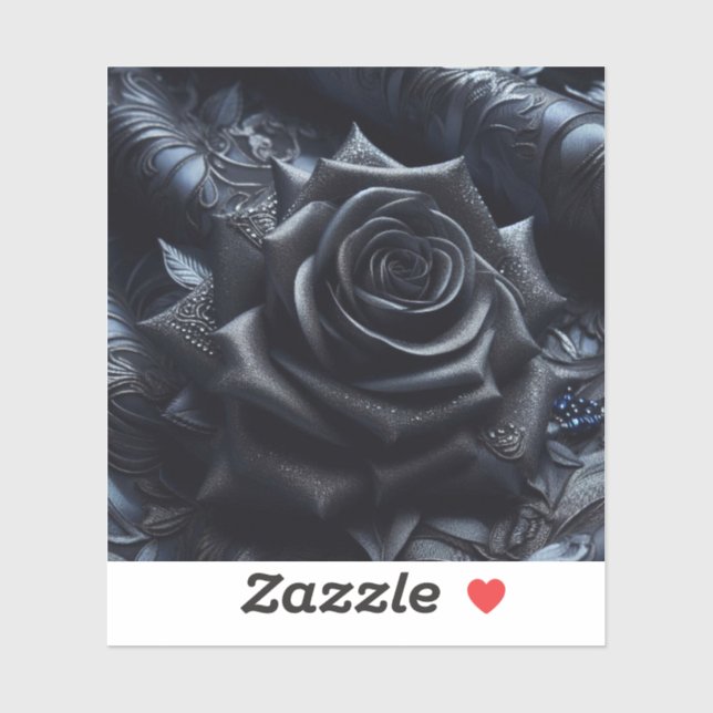 Black Rose on Black Brocade Sticker (Sheet)