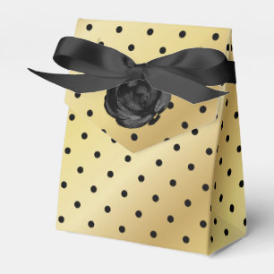 Black Rose on Gold Favor Box