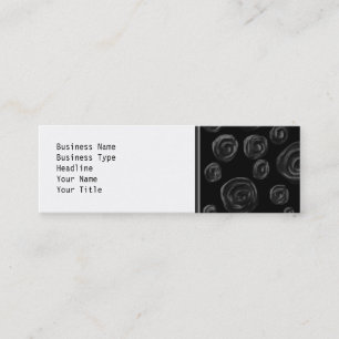 Black Rose Pattern Design. Mini Business Card