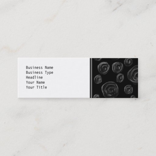 Customizable Black Rose Pattern Design. Business Card