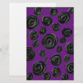 Black Rose Pattern on Dark Purple. (Front/Back)