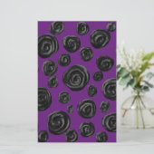 Black Rose Pattern on Dark Purple. (Standing Front)