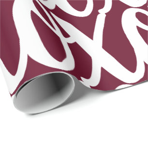 Black Rose Red White Pattern Wrapping Paper