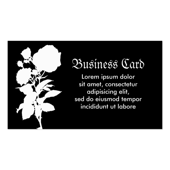 Black Rose Silhouette Business Cards