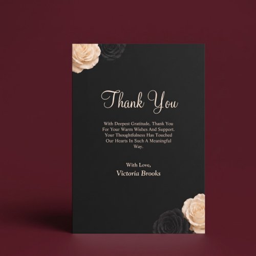 Black Rose Thank You Card