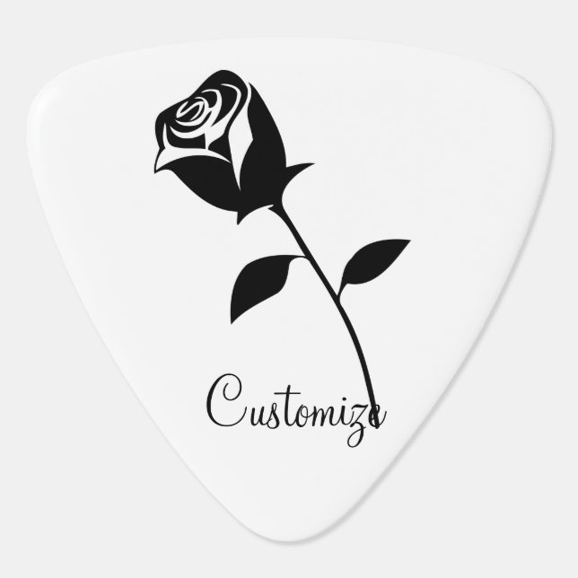 Black Rose Valentine Flower Thunder_Cove Guitar Pick (Back)