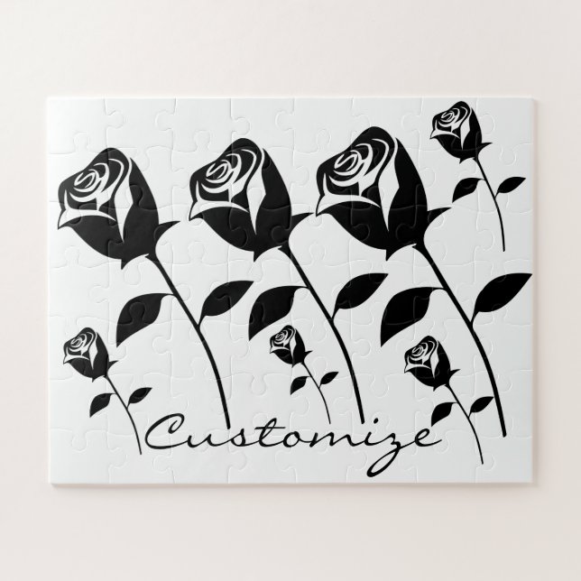 Black Rose Valentine Flower Thunder_Cove Jigsaw Puzzle (Horizontal)