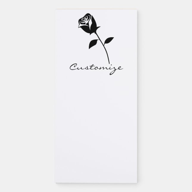 Black Rose Valentine Flower Thunder_Cove Magnetic Notepad (Front)