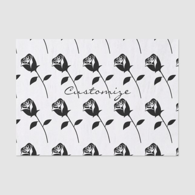 Black Rose Valentine Flower Thunder_Cove Tissue Paper (Front)