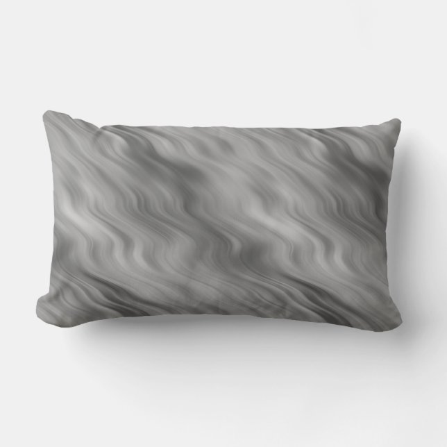 Black Rose Wavy Texture Lumbar Pillow (Front)