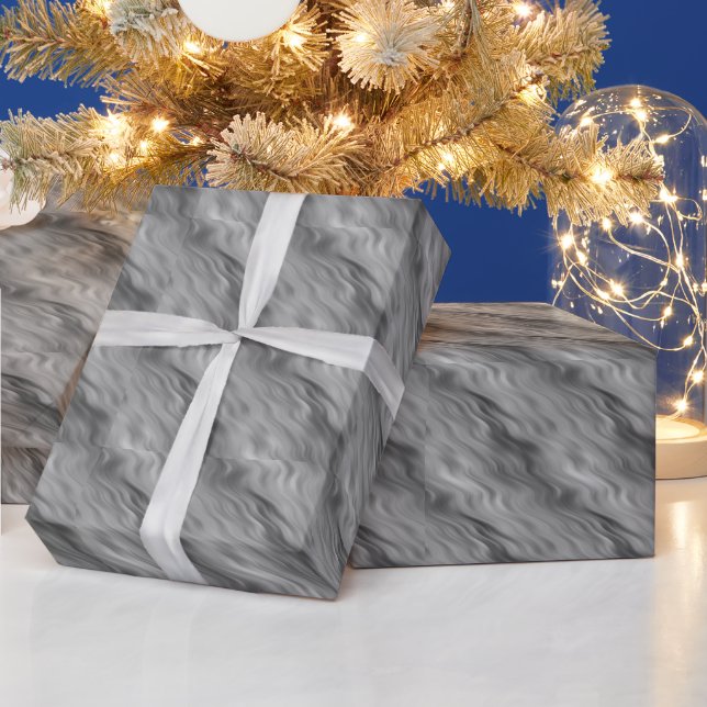 Black Rose Wavy Texture Wrapping Paper (Holidays)