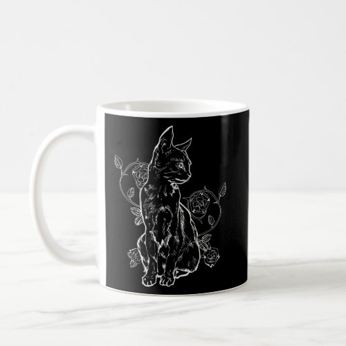 Black Roses Alt Aesthetic Nu Goth N Goth Cat  Coffee Mug