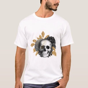 Black Roses and skull Gothic T-Shirt