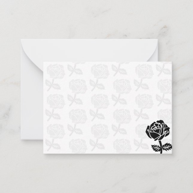 Black Roses Blank Note Card (Front)